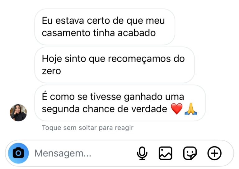 Achei que tinha acabado. Hoje voltamos a jantar juntos.